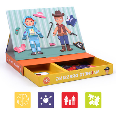 

MiDeer Childrens Toys Magnetic Piece Puzzle Toys Variety Creative Magnetic Sticker Game Box - Change Face Magnet