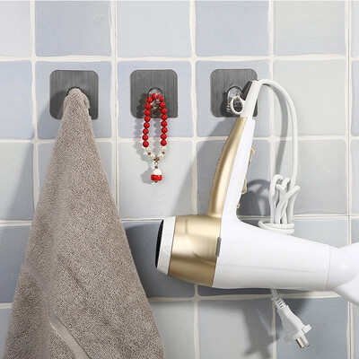 

You Mu cartoon bathroom kitchen bathroom nail-free punching seamless strong bathroom suction cup hook sticky hook gray 12 Pack