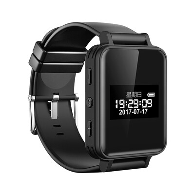

Wanli Po WANLIPO Voice Recorder Watch Bracelet HD Distance Diaphanes Sound Control Learning Conference Law Enforcement Forensics Monitor MP3 Lossless Player W1 8G Black