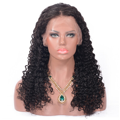 

Remy Human Hair No Tangle No Shedding 8A Grade 150 Density Full Cuticle Virgin Deep Wave Full Lace Wig
