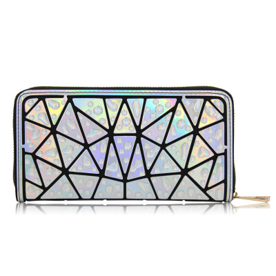 

Milisente Women Leather Wallet Female Colorful Clutch Purse Ladies Zipper Geometric Standard Wallets