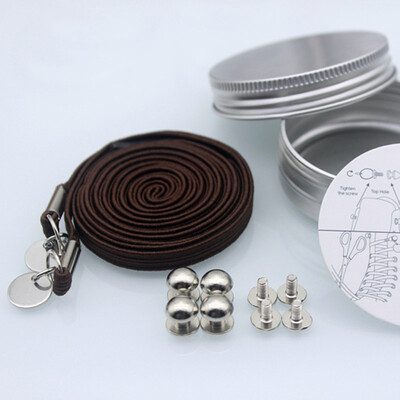 

JUP 8 Pairs Sneakers Shoelaces Lock Locking Shoes Laces High-grade Metal Box Packaging Lazy People Without Strong Elastic Laces
