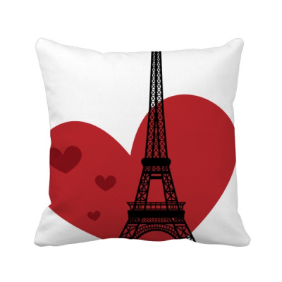 

Love Heart Eiffel Tower France Landmark Square Throw Pillow Insert Cushion Cover Home Sofa Decor Gift