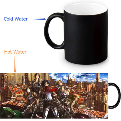 

Attack on Titan 350ml/12oz Heat Reveal Mug Color Change Coffee Cup Sensitive Morphing Mugs Magic Mug Milk Tea Cups
