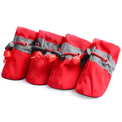 

HANHNALEYUAN pet out dog shoes supplies dog clothes slip wear-resistant waterproof dog rain boots Teddy bear small dog soft bottom boots dog shoes dog feet set red 5