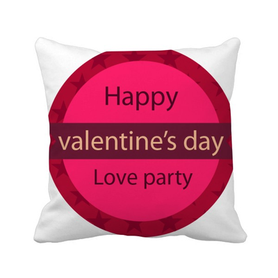 

Pink Round Happy Valentines Day Love Square Throw Pillow Insert Cushion Cover Home Sofa Decor Gift