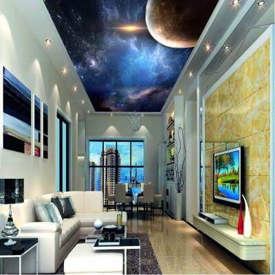 

Free Shipping meteorite universe ground wallpaper conference supermarket wear self-adhesive floor mural 250cmx200cm