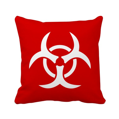 

Infection Red Square Warning Mark Square Throw Pillow Insert Cushion Cover Home Sofa Decor Gift