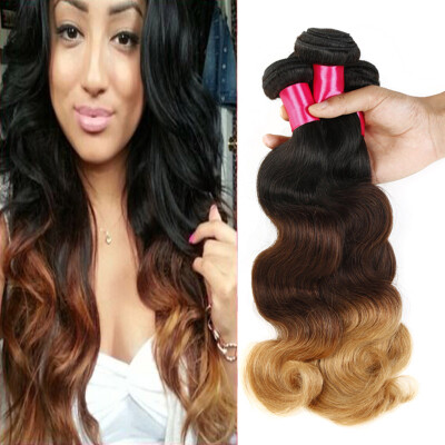 

Ombre Hair Brazilian Body Wave Extensions 3 Pcs Ombre 3 Tone T1B/4/27 Brazilian Hair Body Wave Human Hair Weave