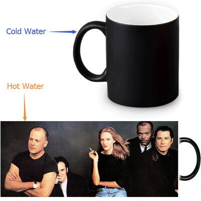 

Pulp Fiction 350ml12oz Heat Reveal Mug Color Change Coffee Cup Sensitive Morphing Mugs Magic Mug Milk Tea Cups