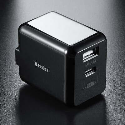 

Bonks Apple iPhone X88Plus Fast Charger Samsung Millet Huawei Mobile Tablet Universal Charger Type-C USB Dual Fast Charger Black