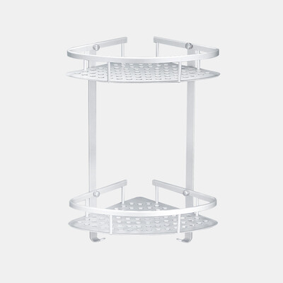 

FOOJO nail-free space aluminum storage rack bathroom shelf tripod double layer