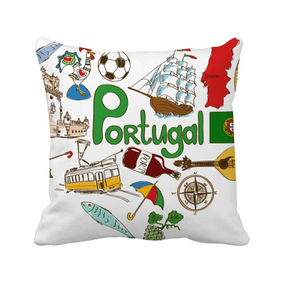 

Portugal Love Heart Landscap National Flag Square Throw Pillow Insert Cushion Cover Home Sofa Decor Gift