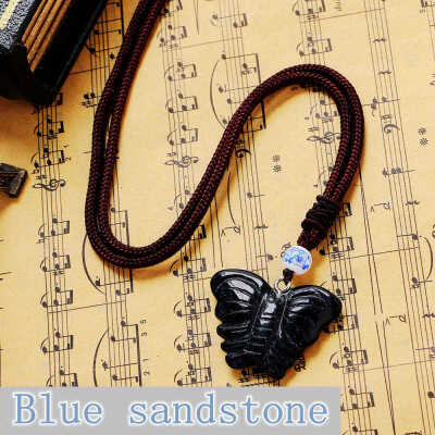 

1PCS Butterfly Party Long Necklace Natural Stone Jewelry Womens Accessories Gem Viking Sereia Perfume Feminino Overwatch Lgbt