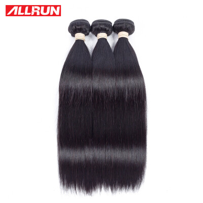 

Allrun Straight Brazilian 3 bundles Virgin Hair Straight Human Hair Weave 7A Unprocessed Virgin Brazilian Straight Hai