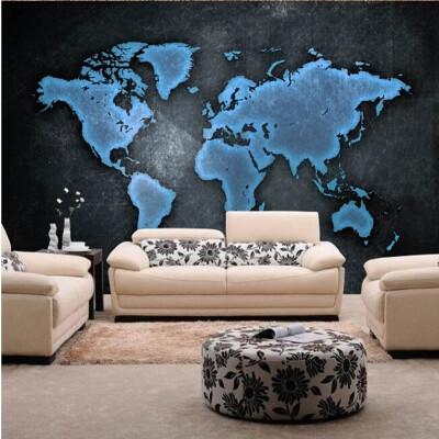 

Custom photo wallpaper Black textured wallpaper world map hotel office background wall large mural wallpaper