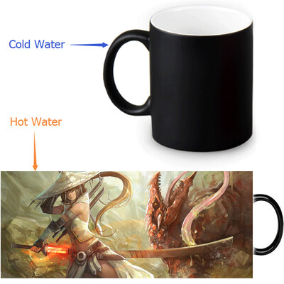 

Monster Hunter Manga 350ml/12oz Heat Reveal Mug Color Change Coffee Cup Sensitive Morphing Mugs Magic Mug Milk Tea Cups