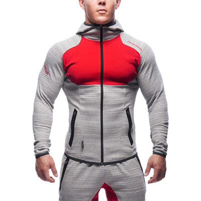 

Muscle fitness brothers mens spring&autumn Slim sports running hooded sweater coat
