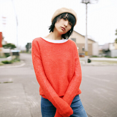 

And with pure Raincun C6135 mohair sweater female hollow straight sleeve wool red sweater  C6135R0L