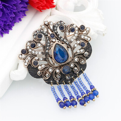 

Sunspice Ms Vintage Turkish Retro Bead Resin Brooch Jewelry Antique Gold Color Black Paint Hollow Flower Ethnic Wedding Pin Gift