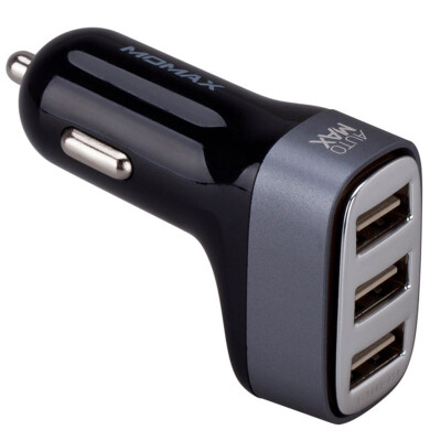 

MOMAX aurora double mouth car charger / car charger one drag two 3.4A output USB double-sided black and white