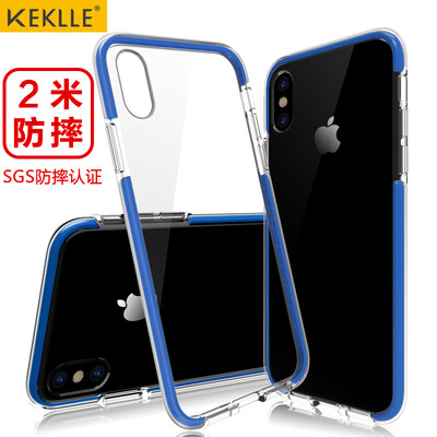 

KEKLLE Apple X / 10 Mobile Shell Mobile Phone Cases iPhone X / 10 Case All-In-One Double Drop Shave Non-Slip Clear Men & Women 5.8 "Clear Blue