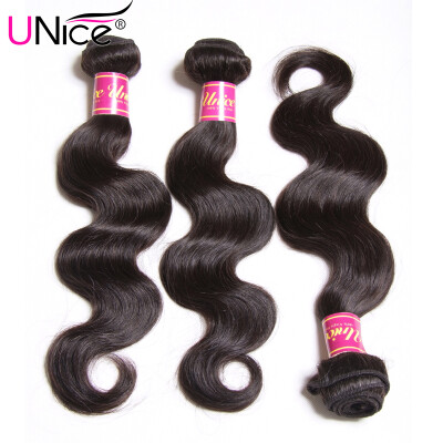 

UNICE HAIR Malaysian Body Wave Hair Bundles Natural Color 100 Human Hair Weave Virgin Hair Weft 8-30 inches