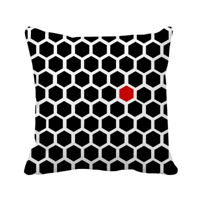 

Hexagon Line Art Grain Illustration Pattern Square Throw Pillow Insert Cushion Cover Home Sofa Decor Gift