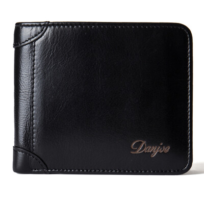

DANJUE Wallet for Men Genuine Cow Leather High Quality New Cowhide Purse Trifold Designer Business Card Holder Male