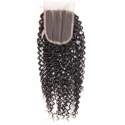 

Sparkle Diva Kinky Curly Lace Closure 100% Человеческие волосы Натуральный цвет Remy Hair 4x4 с детскими волосами 130% Плотность