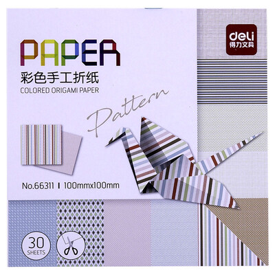 

Deli deli 30 pages 100 × 100mm ten color pattern paper handmade origami thousand paper crane rose handmade paper 66311