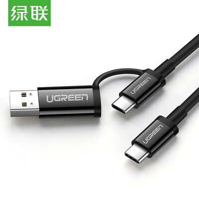 

Зеленый Альянс Тип-c / USB 2 в 1 Кабель для передачи данных 3A Зарядное устройство Адаптер для мобильного телефона Планшет для шнура питания Поддержка Huawei MateBook Apple MacBook Millet 5 50534