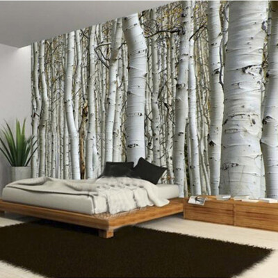 

Custom Modern Natural Landscape Birch Forest Photo Wallpaper Restaurant Living Room Sofa Backdrop Mural Wall Paper For Walls 3D