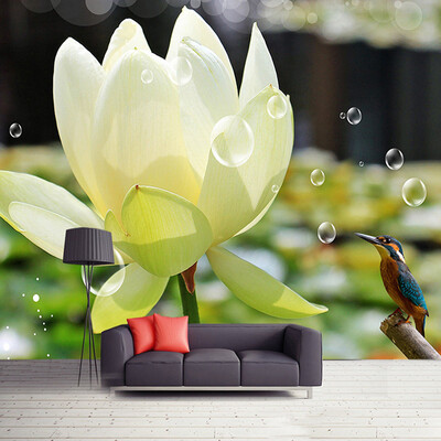 

3D обои Классический HD Lotus Kingfisher Фотообои Гостиная Телевизор Диван Заставка Стена Главная c Для стен 3 D