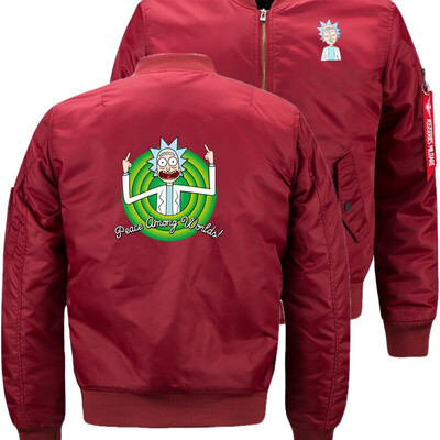 

Rick&Morty hands Green tongue Bomber Flight Flying Jacket Winter thicken Warm Zipper Men Jackets Anime Mens Casual Coat
