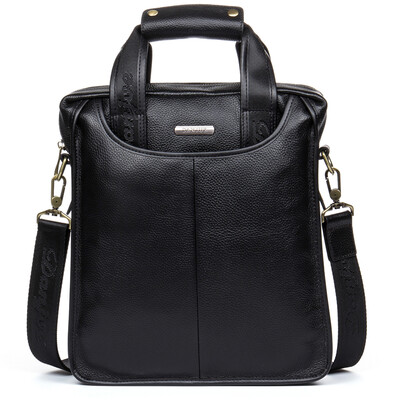 

DANJUE Genuine Leather Men's Shoulder Bag High Quality Men's Business Briefcase Real Leather Soft Solid Color Handbags