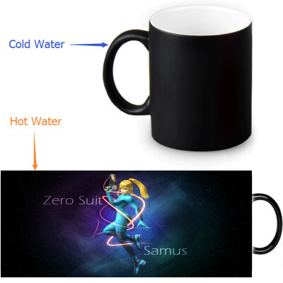 

Metroid 350ml / 12oz Heat Reveal Mug Color Change Чашка кофе Чувствительные морфинг-кружки Волшебная чашка для чайных чашек