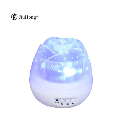 

Starry sky sleeping lamp atmosphere light romantic light LED Night lamp USB Power Supply Rose Buds Shaped Rotating Projector Lamp