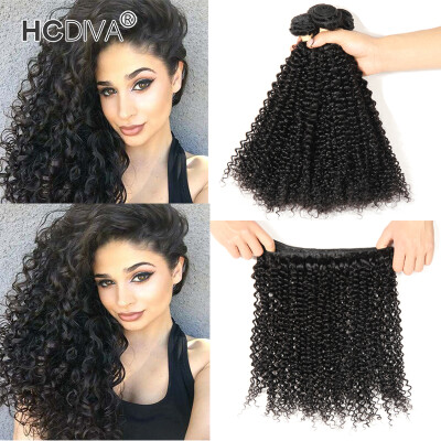 

HCDIVA Grade 7A Virgin Indian Human Hair Bundle Kinky Curly Unprocessed India Curly 4 Pcs Lot Natural Black Easy Take Care