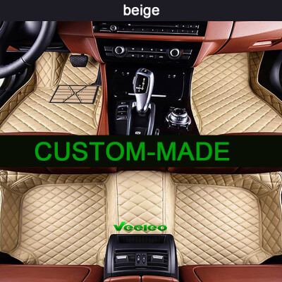 

6 Colors Leather Car Floor Mats for Tesla Model  2009-2017 All Weather Waterproof Anti-Slip Full Set Car Mats 3D Carpets