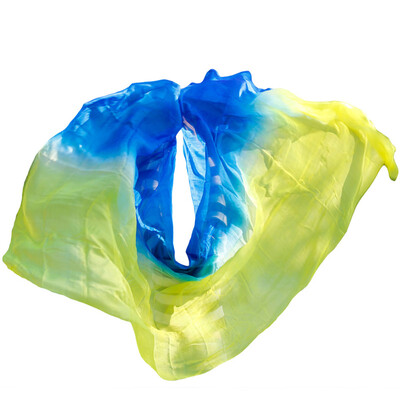 

Silk Belly Dance Veil Shawl Scarf Belly Dance Practice Performance Silk Veils 250270114 cm YellowRoyal Blue