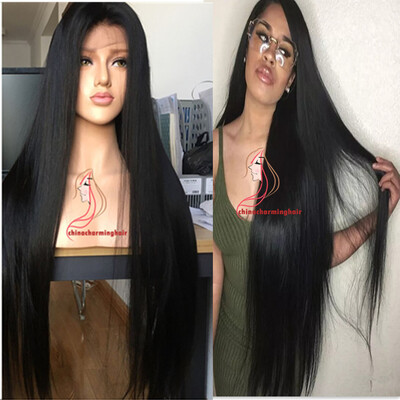 

30" Lace Wig Human Hair Black Women Brazilian Virgin Hair Glueless Front Lace Wig 30" long silky Straight 30" Inch Full Lace Wig