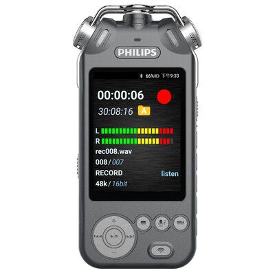 

Philips PHILIPS VTR9200 32G High-end Select Voice Recorder Voice to Text WIFI Bluetooth Smart Digital Noise Reduction Fever HIFI Music Player