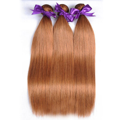 

Brazilian Straight Human Virgin Hair Bundles Honey Blonde Color 30# Cheap Brazilian Remy Human Hair Weave Extensions 3 Bundles