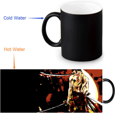 

One Piece Zoro 350ml12oz Heat Reveal Mug Color Change Coffee Cup Sensitive Morphing Mugs Magic Mug Milk Tea Cups