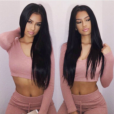 

100 Virgin Human Hair with Baby Hair 9A Grade 130 Density Silky Straight Full Lace Wig