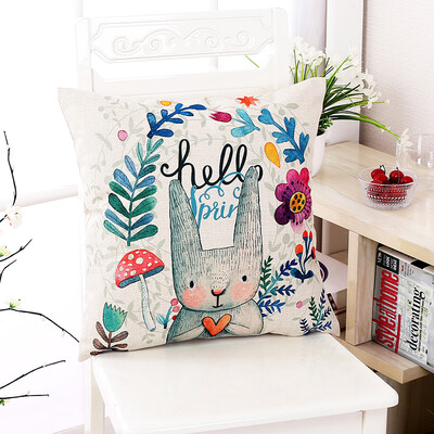 

Yuanyuan hug pillowcase ins wind flowers rabbit cushion cover car lumbar pillow window pillowcase without core