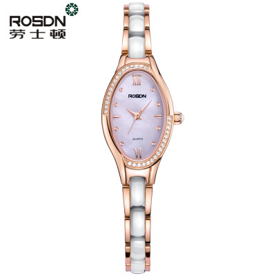 

ROSDN Brand Women Rose Gold Watch Luxury Crystal Sapphire Ladies Ceramic Band Quartz Watch Waterproof Wristwatches