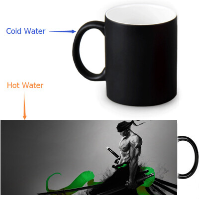 

One Piece Zoro 350ml12oz Heat Reveal Mug Color Change Coffee Cup Sensitive Morphing Mugs Magic Mug Milk Tea Cups