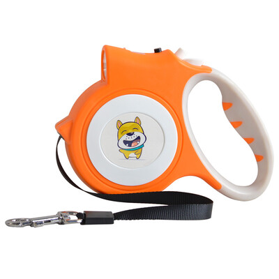 

Pet dock automatic telescopic dog rope dog leashes Golden Retriever dog leash small dog chain dog rope pet outing supplies 5 m orange lighting